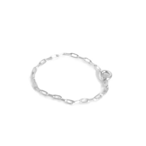 (2-13) 925 Sterling Silver Dainty & Delicate Cable Link Minimalist Chain Ring - Picture 2 of 7